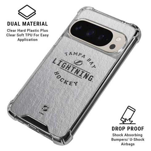 NHL Tampa Bay Lightning Black Text Pixel 9/9 Pro Clear Case